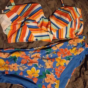 Mixed Pattern Halter 2 piece